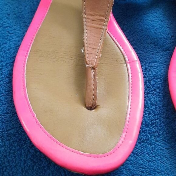 Sperry Pink Yellow Neon Top Sider Thong Strappy Sandals Size 6 - Picture 5 of 15